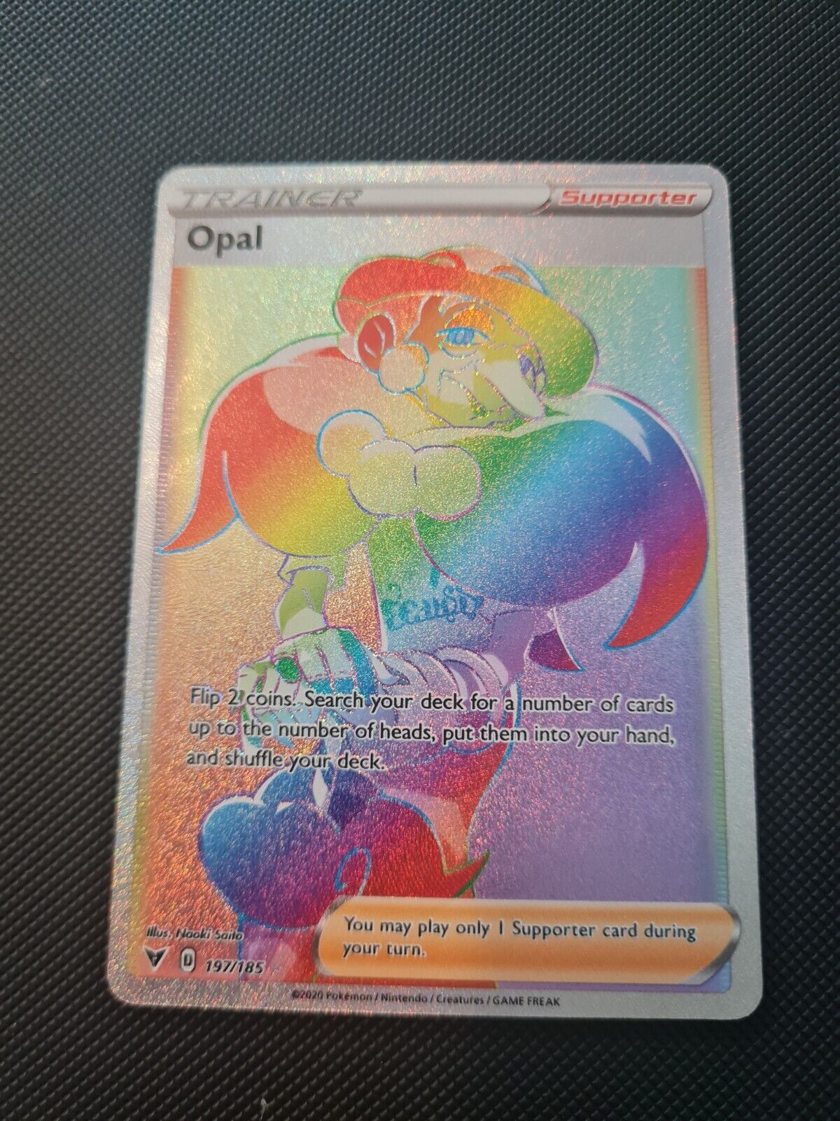 Pokemon Card - Opal 197/185 Vivid Voltage Rainbow Full Art - Mint/NM 