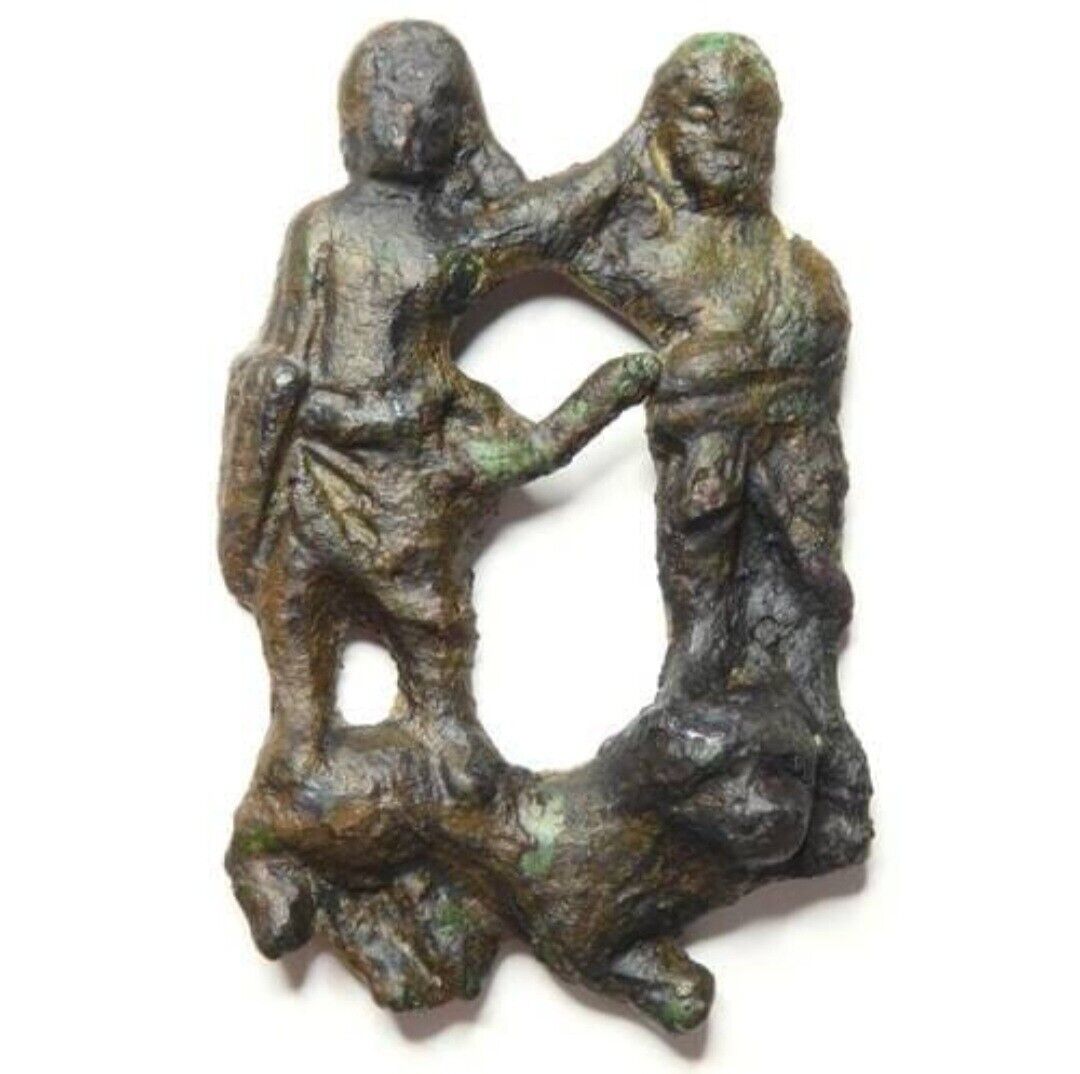 Large Copper alloy Medieval figural brooch c. 12th-13th century AD Detector Find
