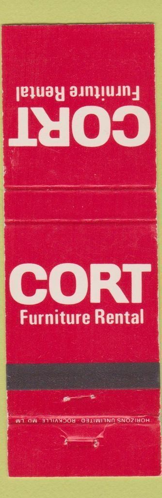 Matchbook Cover - Cort Furniture Rentals Durham Chapel Hill Raleigh NC