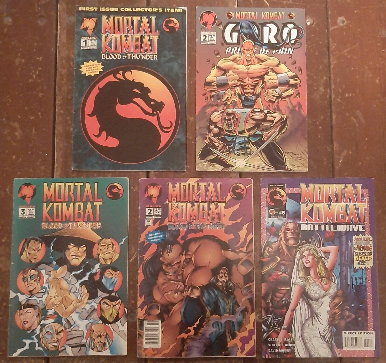 Midway Mortal Kombat Comics fair to good condition. Five comics in total.