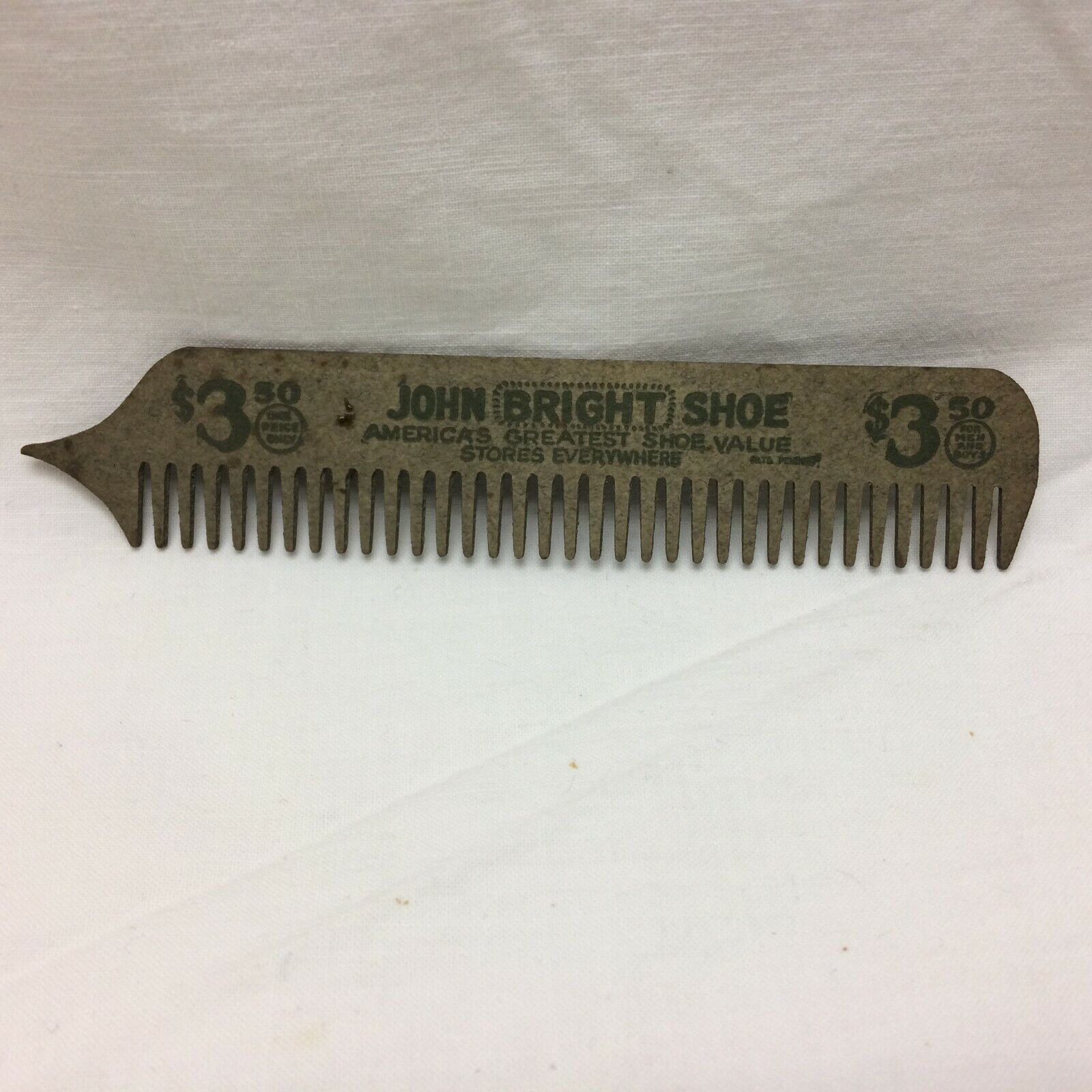 Vintage Souvenir Comb Advertising John Bright Shoe 