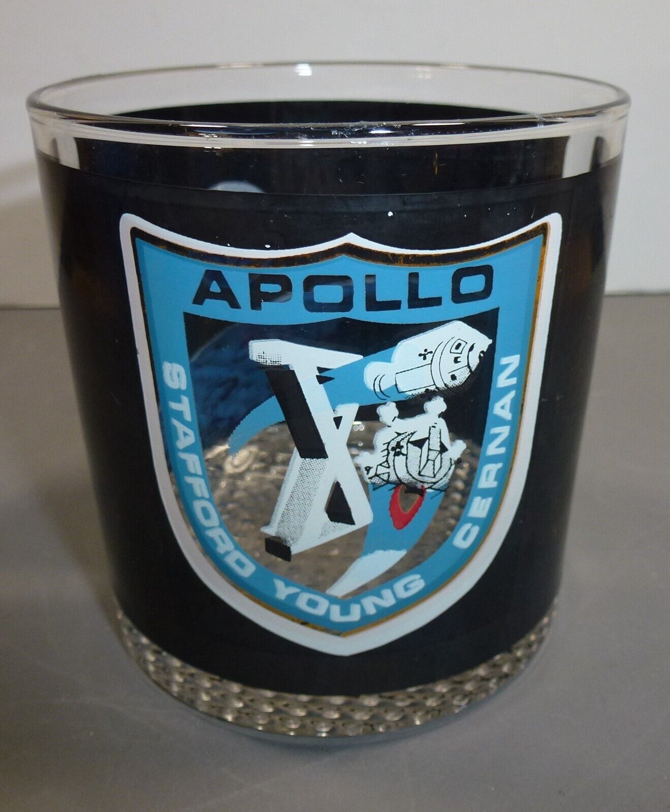 NASA Vintage Apollo 10 Space Program Cocktail Glass Stafford, Young, Cernan