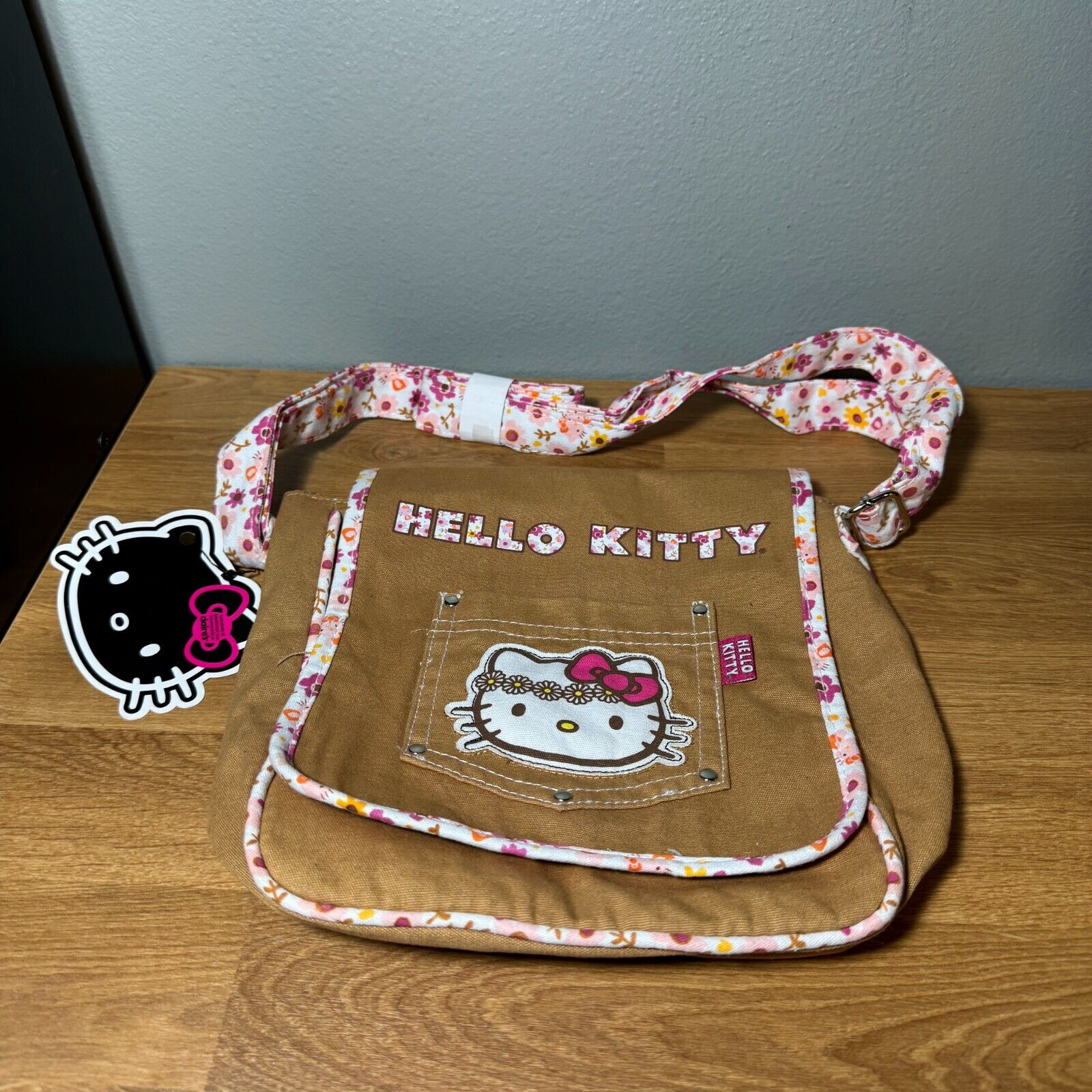 Sanrio Claires Hello Kitty Flower Brown Crossbody Bag Purse Loungefly NWT 2014