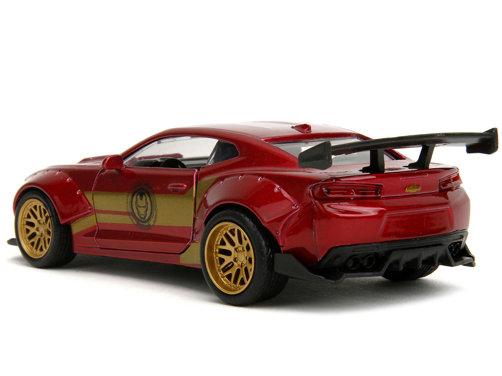 2016 Chevrolet Camaro Red Metallic and Gold and Iron Man Diecast Figure \