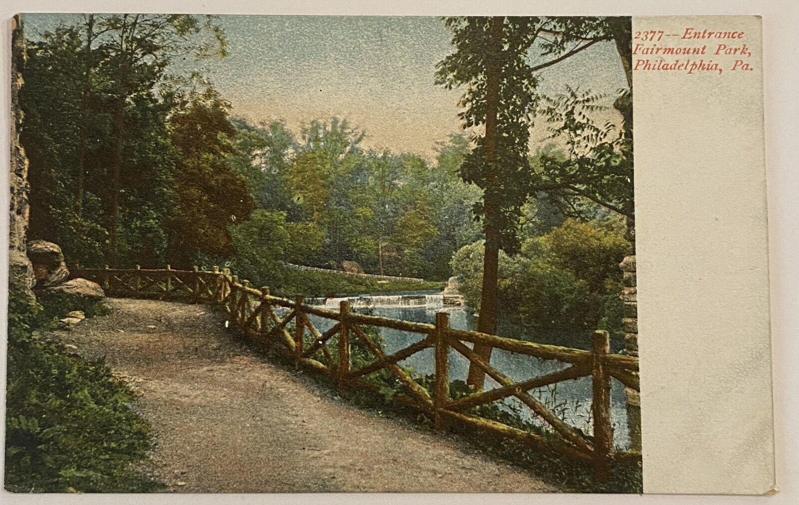 Postcard, Entrance Fairmount Park, Philadelphia, Pennsylvania, early 1900s