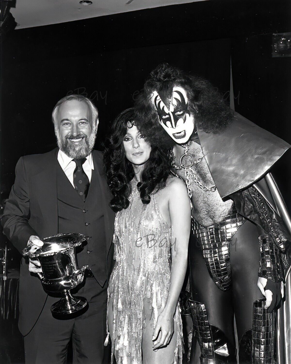 Gene Simmons And Cher 8X10 Photo Reprint