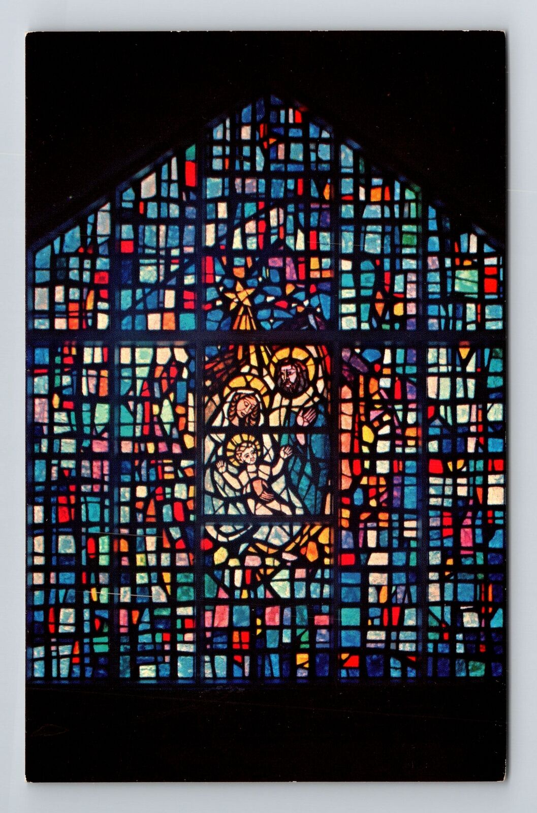 Rock Island IL-Illinois, St Pius X Church, Nativity Window, Vintage Postcard