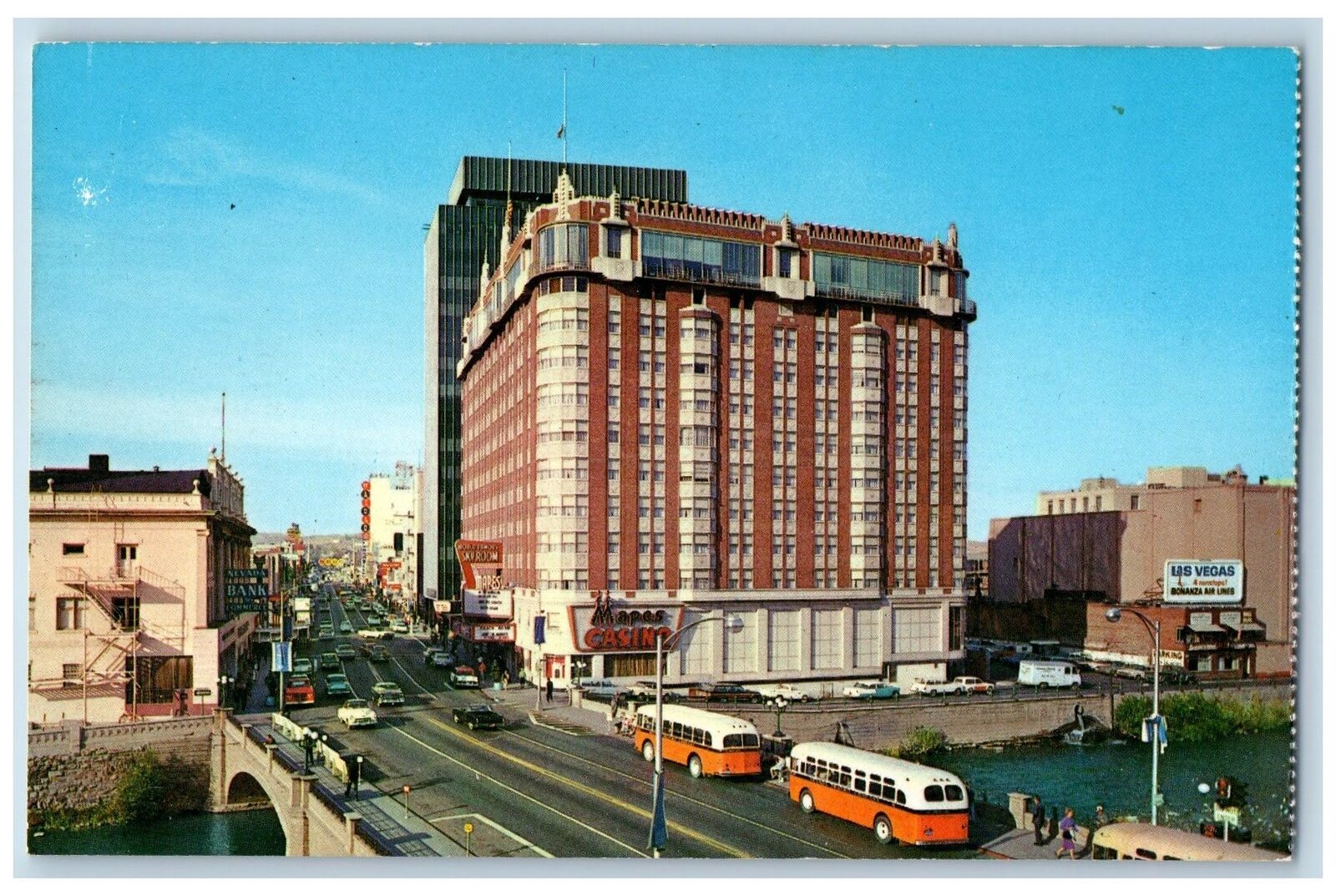 Reno Nevada NV Postcard Maples Hotel Building Exterior Roadside c1960's Vintage