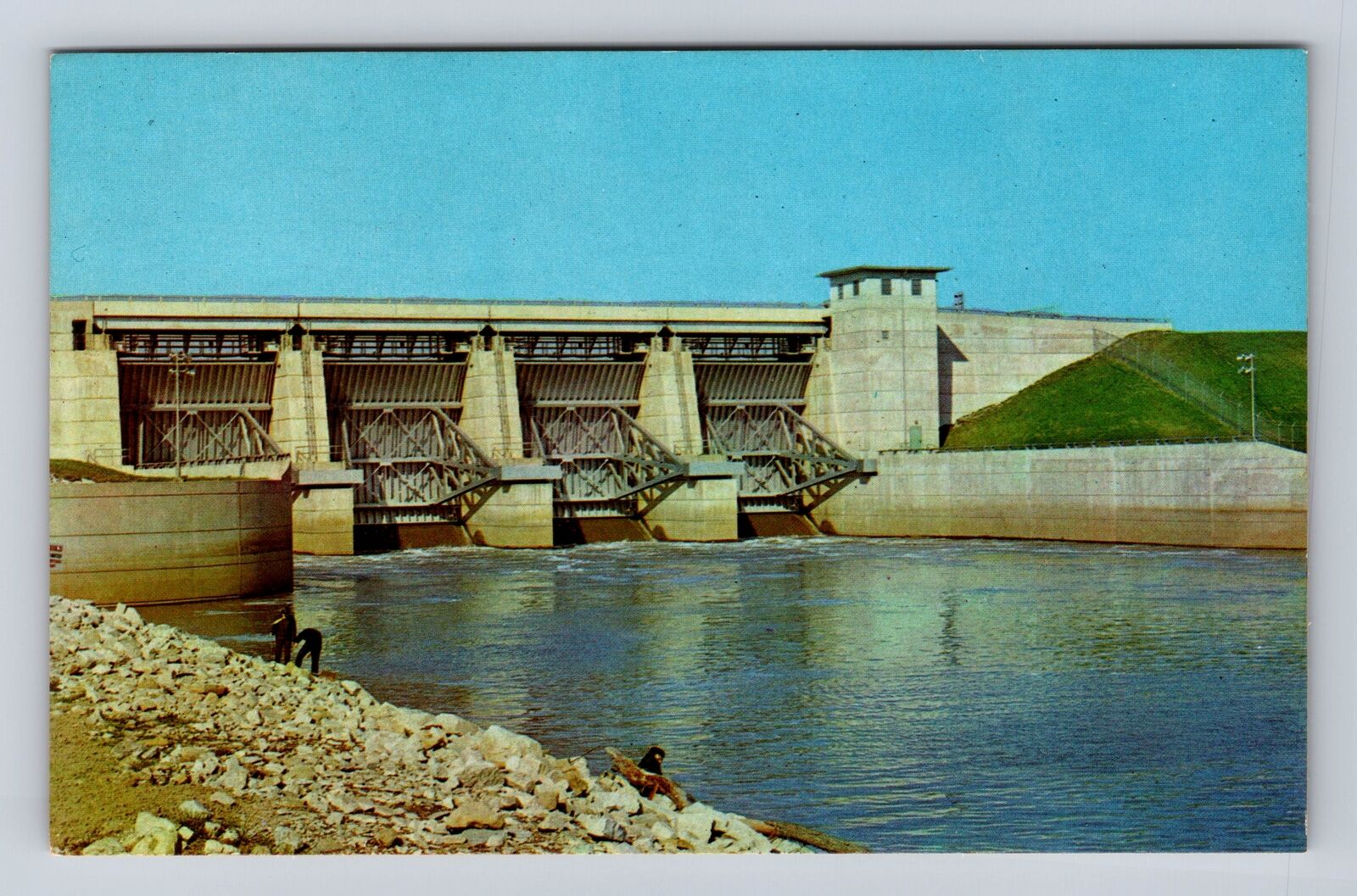 Carlyle IL-Illinois, Dam Carlyle Reservoir On Kaskashia River, Vintage Postcard