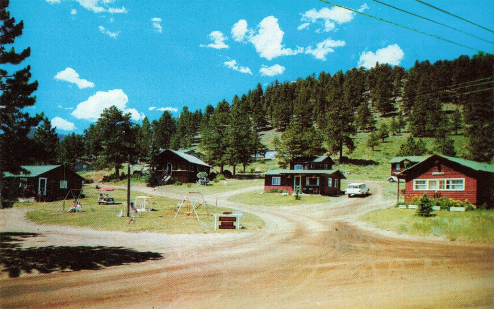 Estes Park CO Colorado, Valhalla Cottages Advertising, Vintage Postcard