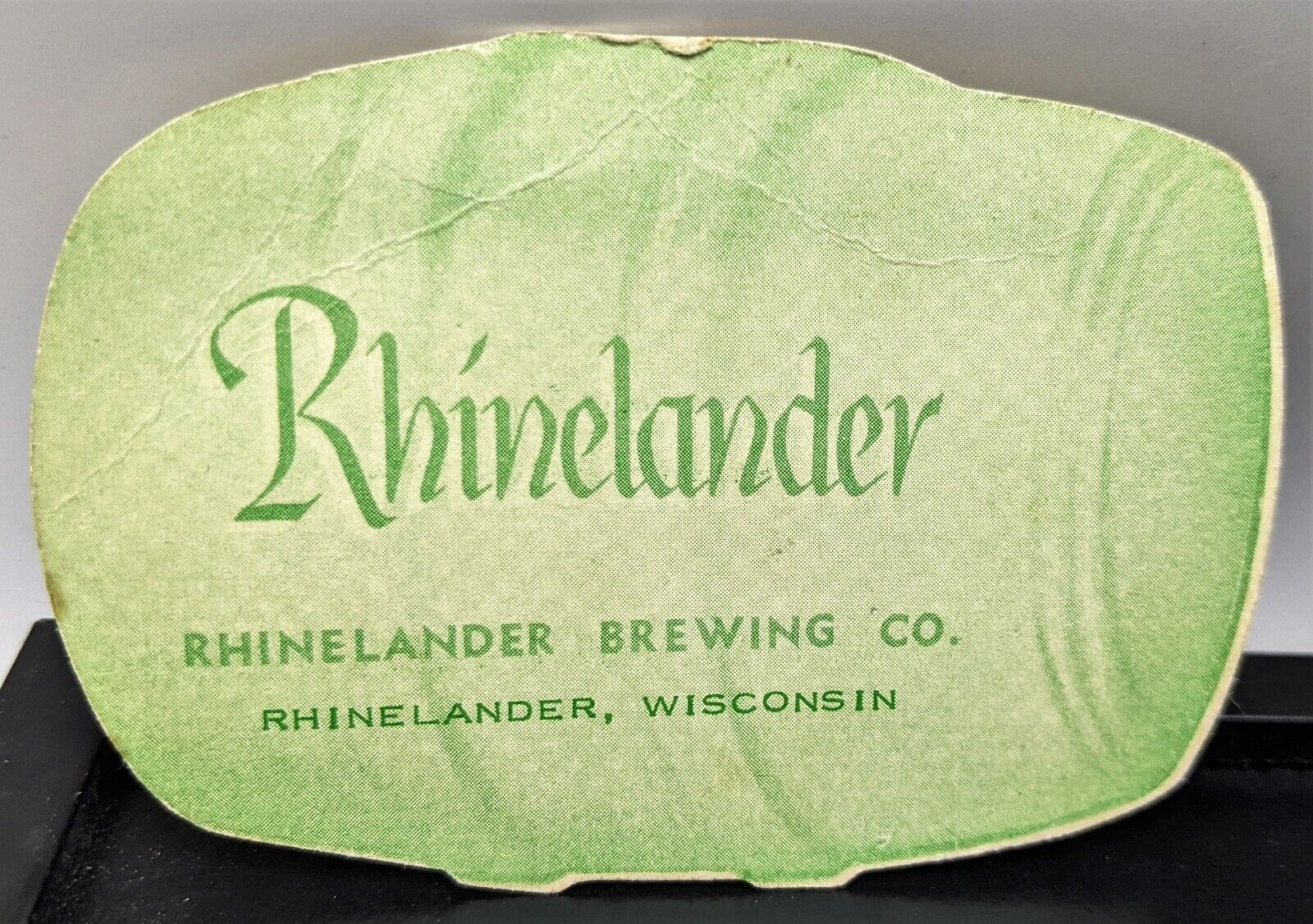 Rhinelander Brewing Co. Wisconsin Beer Barrel Business Card Ole Loka Olaf