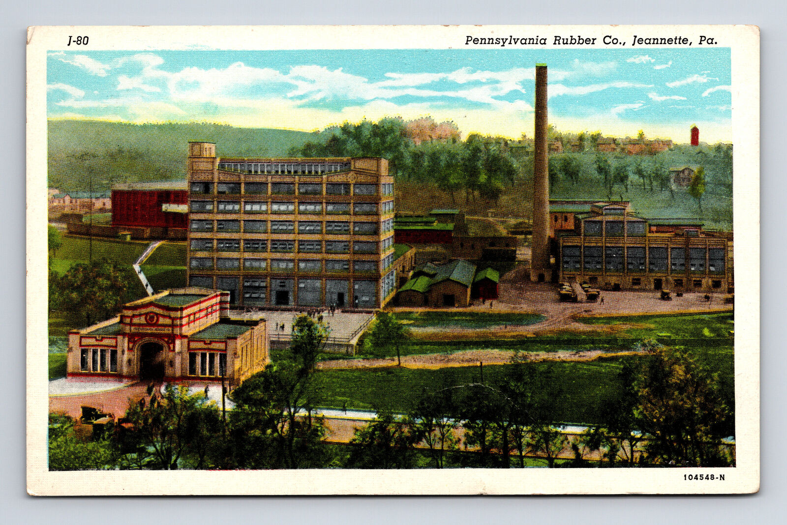 1946 Pennsylvania Rubber Co Factory Jeannette PA Postcard