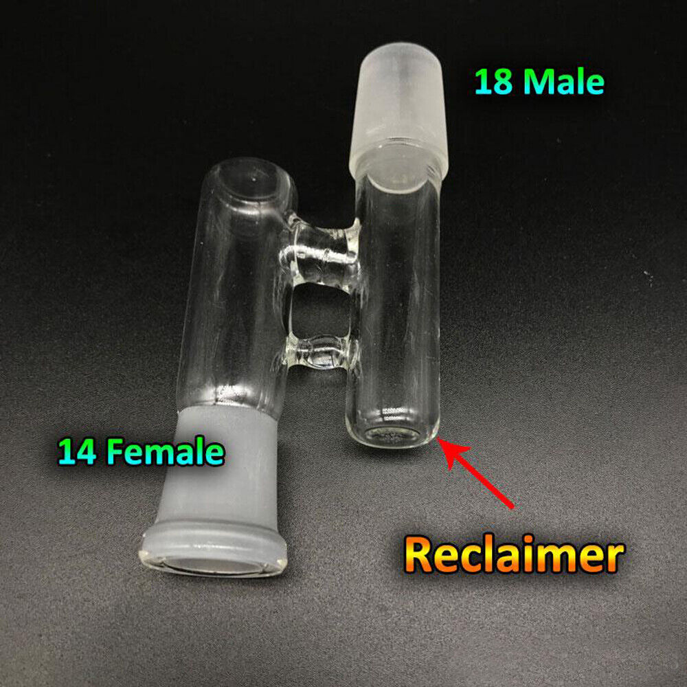 Reclaim Ash Catcher Drop Down Glass Adapter 18mm Male to 14mm Female Lab Glass