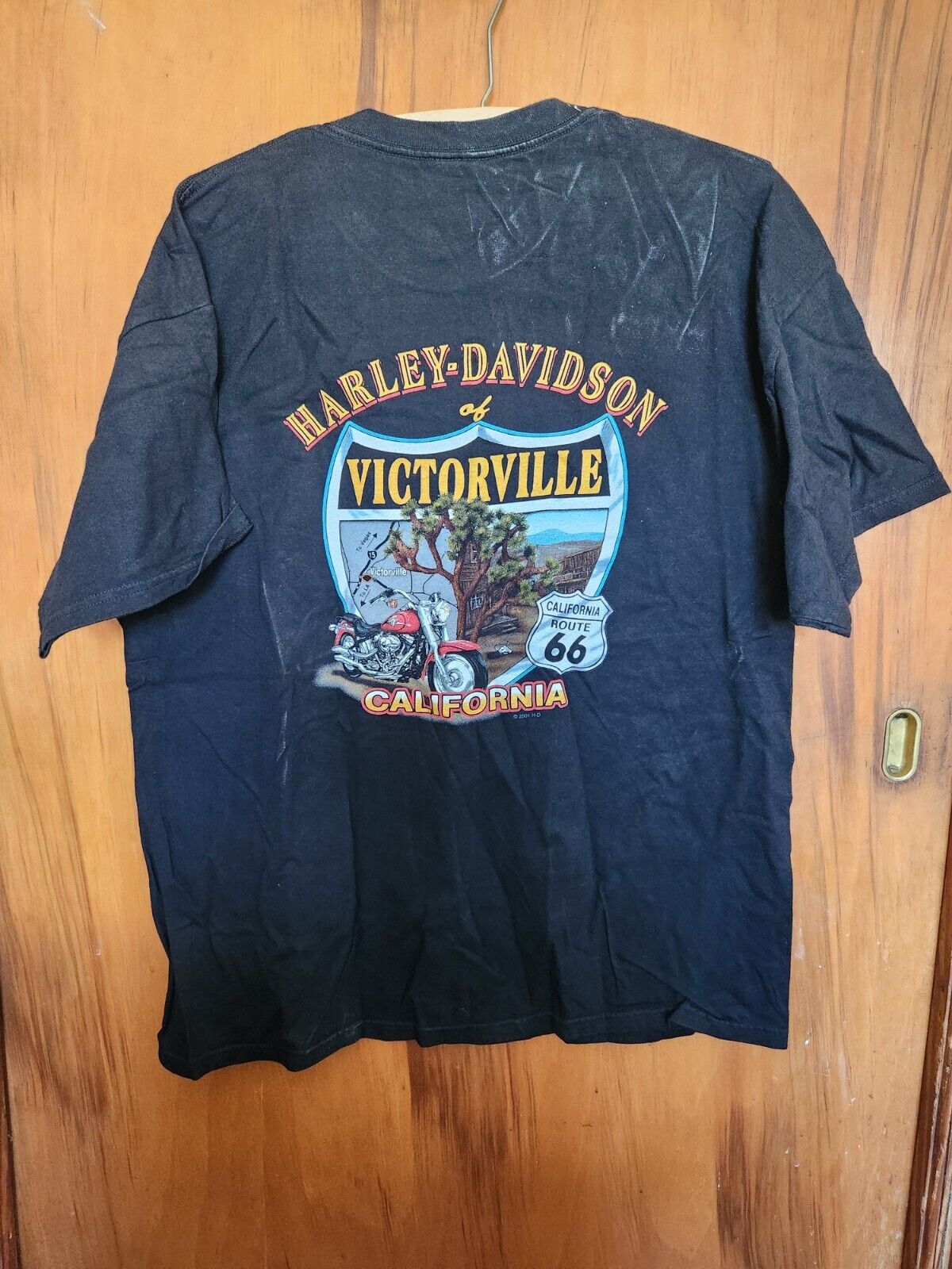 Vintage  Harley-Davidson XL T Shirt, black, Route 66, Victorville, California