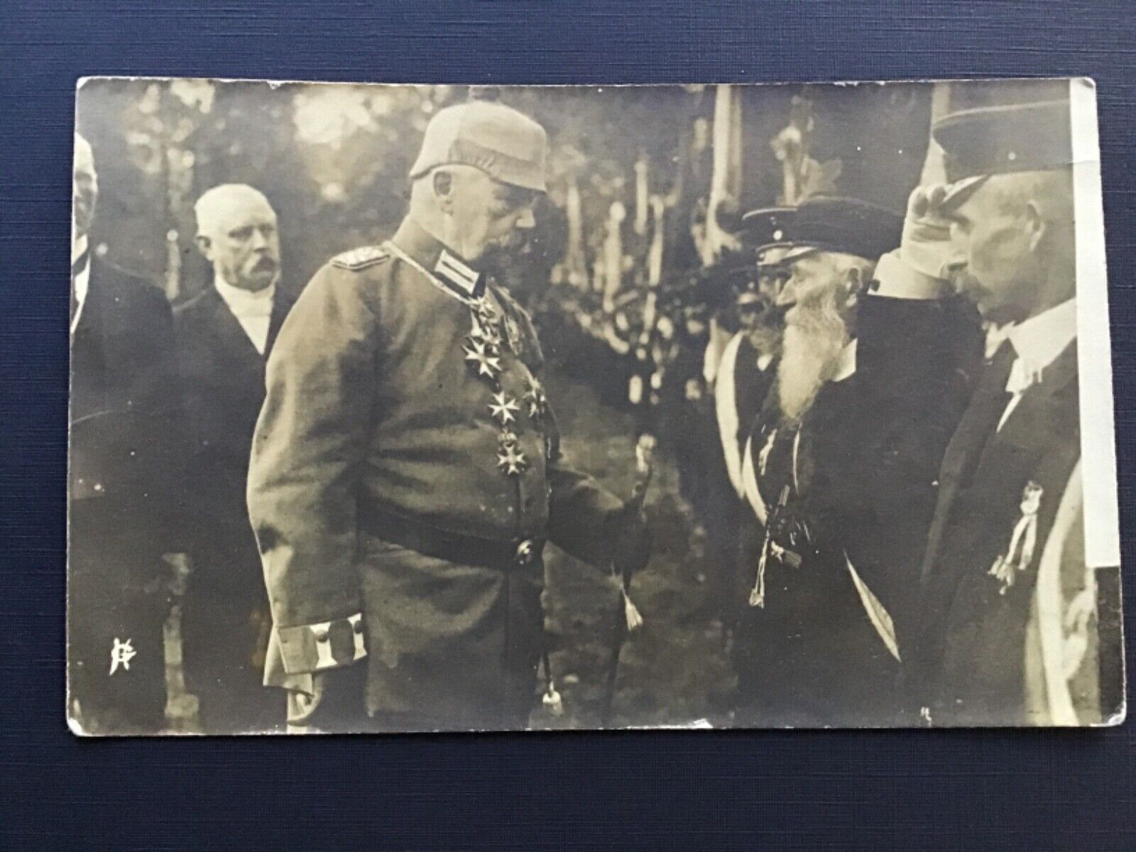 Vintage 1917 POSTCARD German President PAUL VON HINDENBURG Meeting Veterans