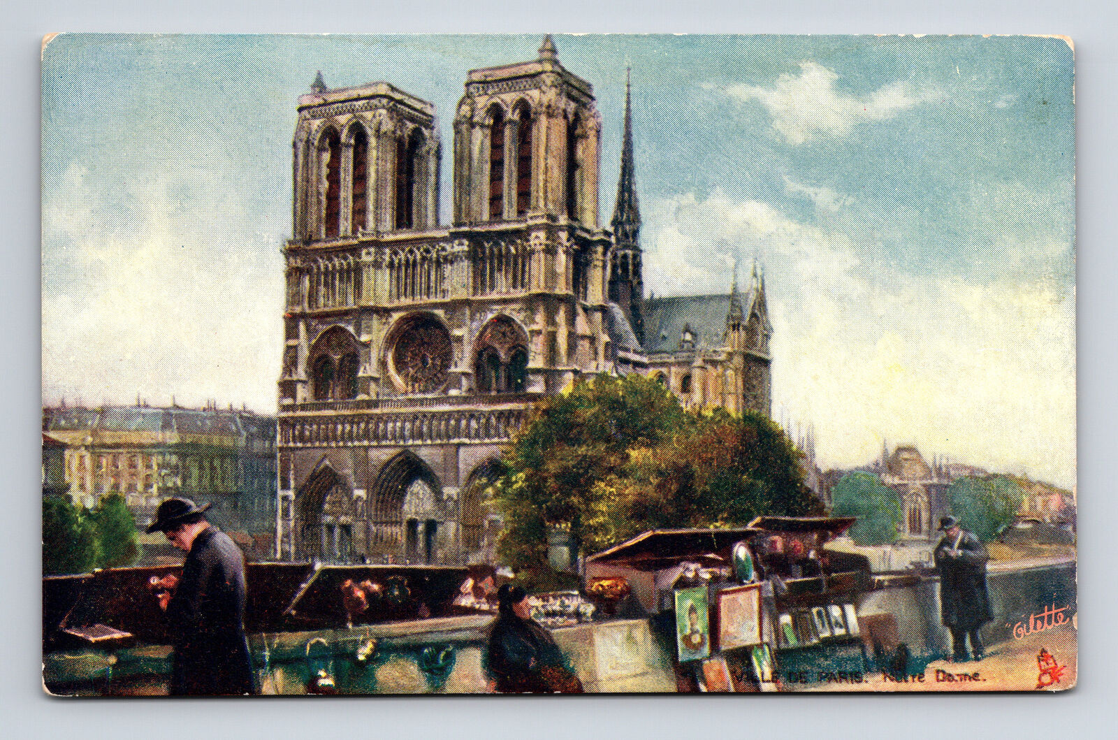 Cathedral of Notre Dame Cathedral Paris France Raphael Tuck's Oilette Postcard