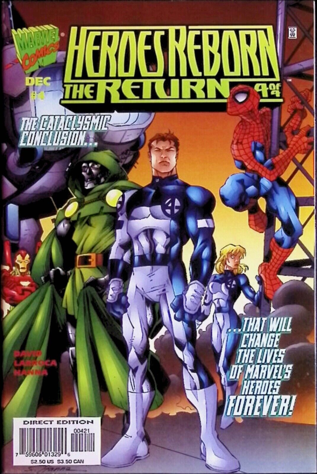 HEROES REBORN THE RETURN Comic 4 — Variant Cover B — 1997 Marvel Universe VF+