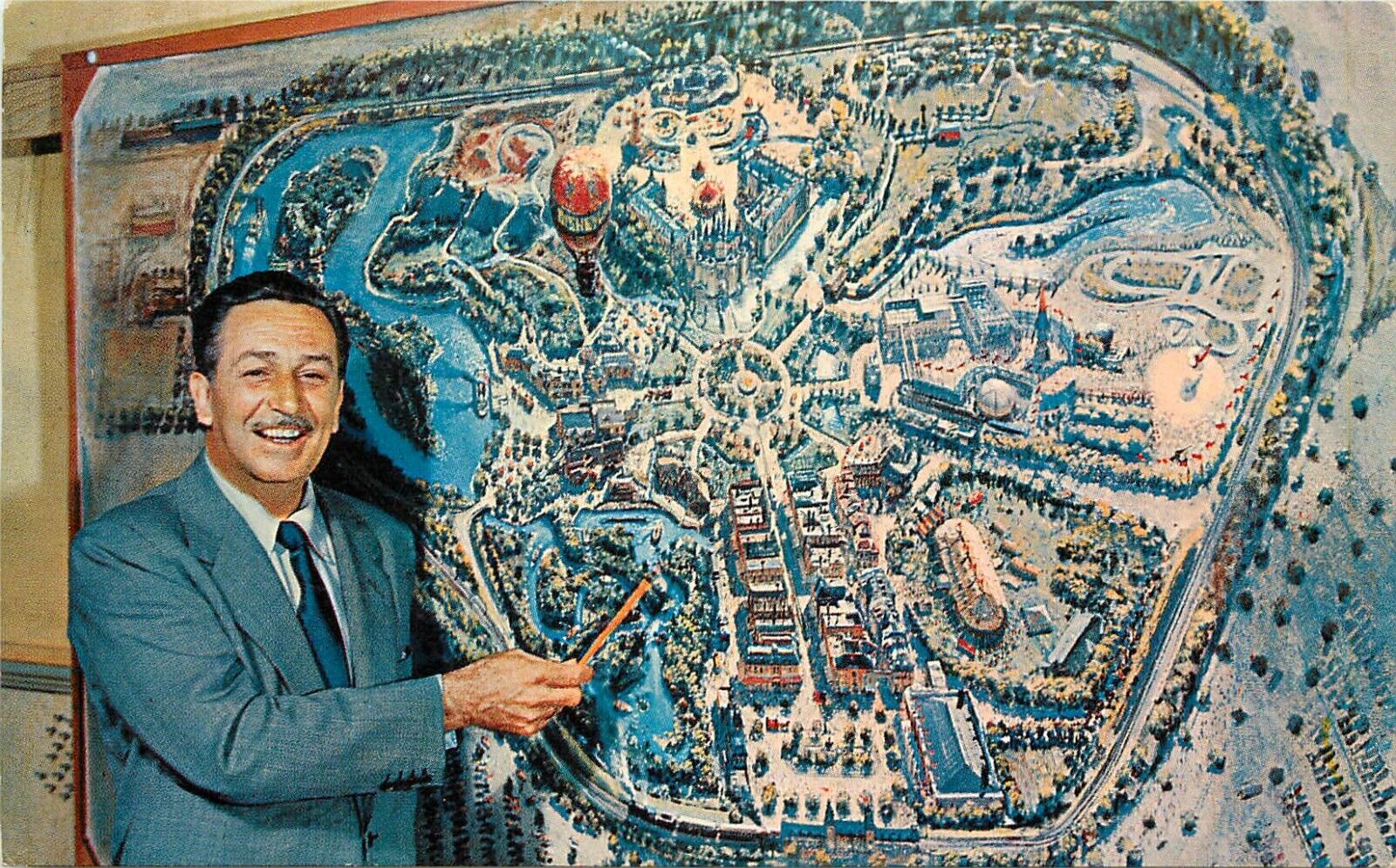 Postcard P11876 Walt Disney, Artist\'s Rendering Map Adventureland Plastichrome