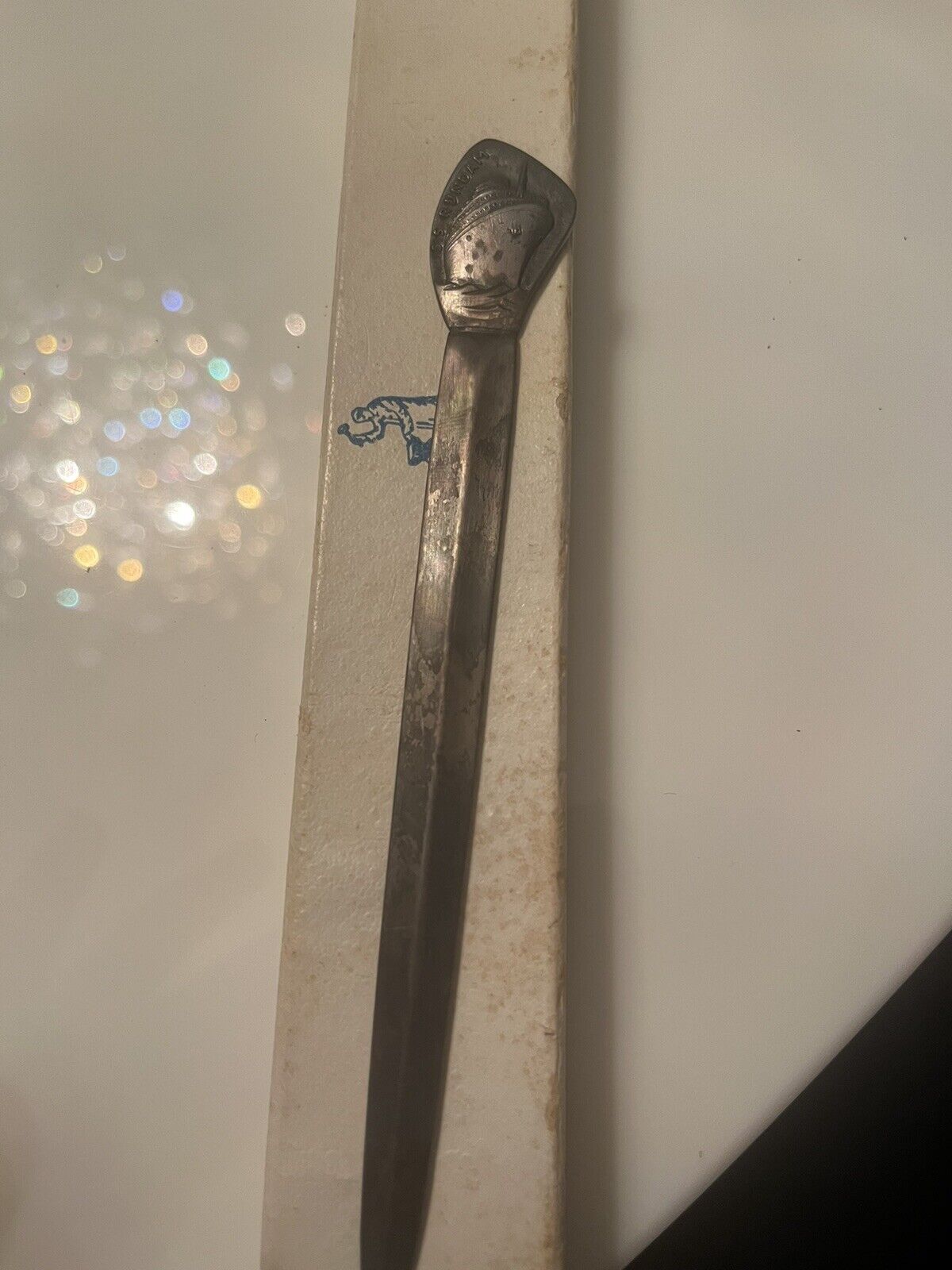 Antique Vintage Sterling Silver Letter Opener Marked Ss Rundam Made In Holland