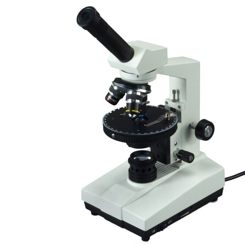 Polarized Light Compound Monocular Microscope Adjustable Stage 40X-400X