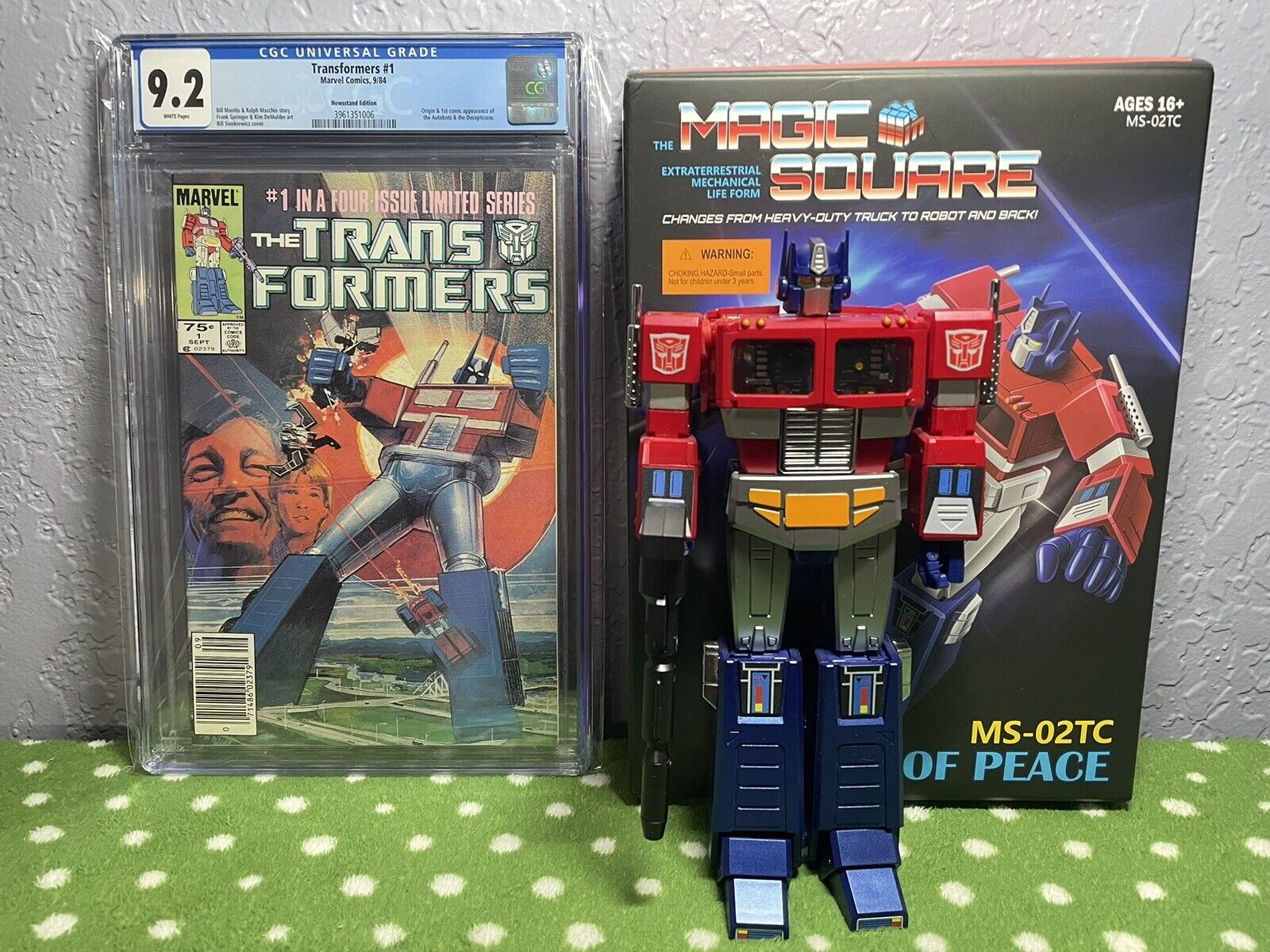 Transformers 1984 1 CGC 9.2 Comic Masterpiece Optimus Prime Magic Square MS-02TC