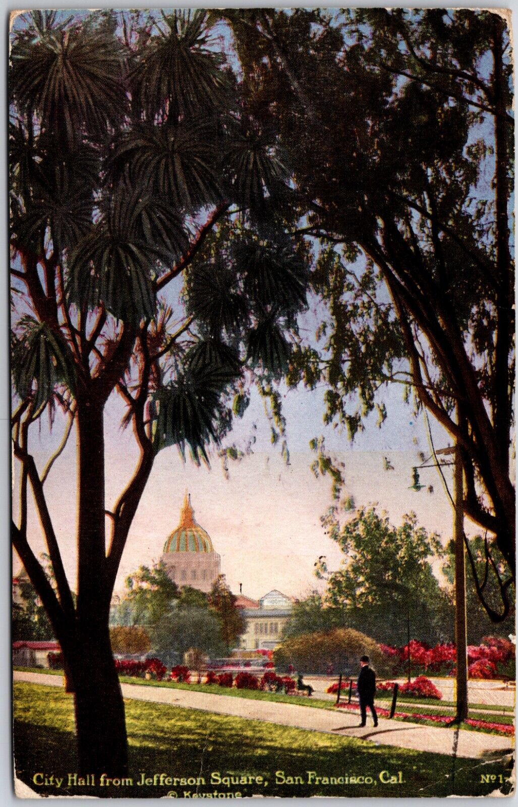 San Francisco California Jefferson Square Showing City Hall Postcard