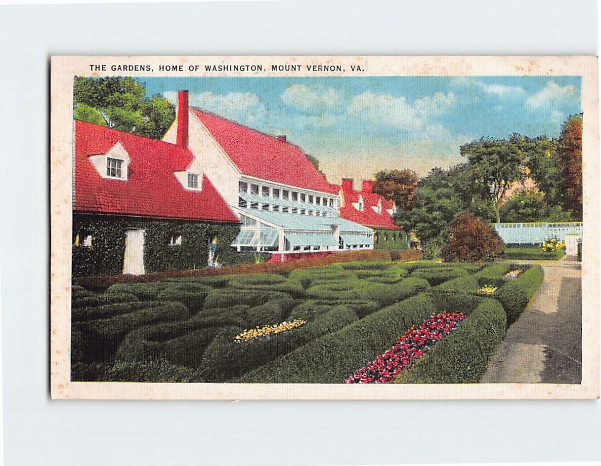 Postcard Washington\'s Flower Garden Mt. Vernon Virginia USA