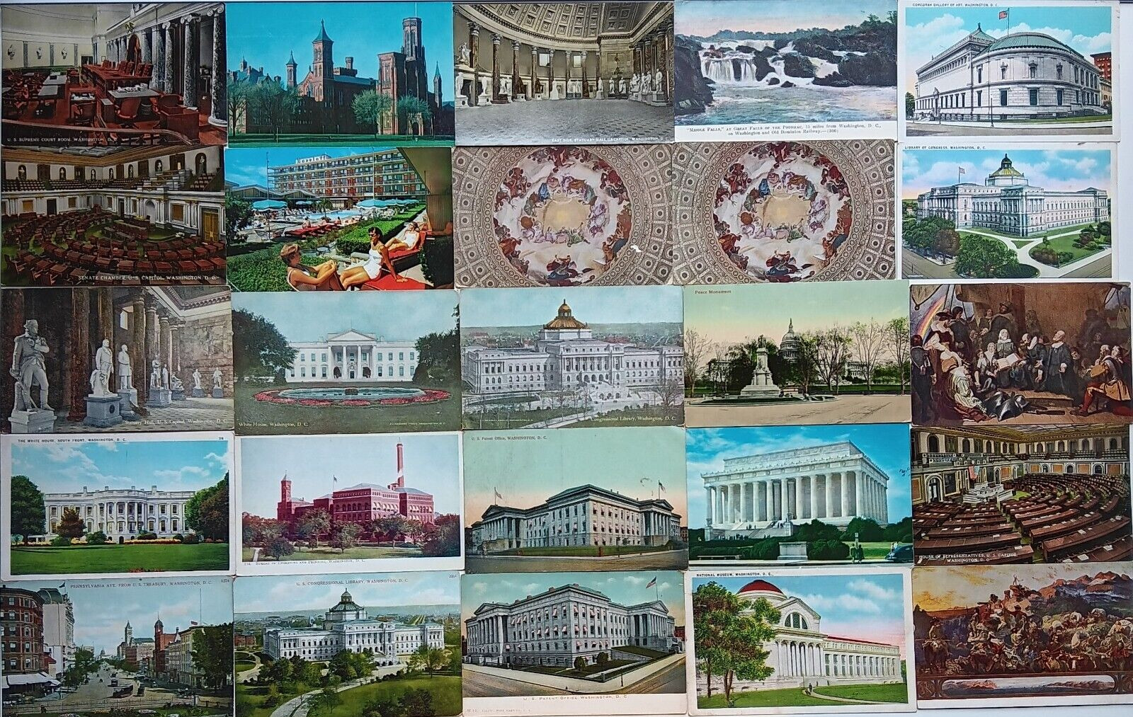 25 Blank Antique Vintage 1900s Washington DC Postcard White House Capitol Lot 13