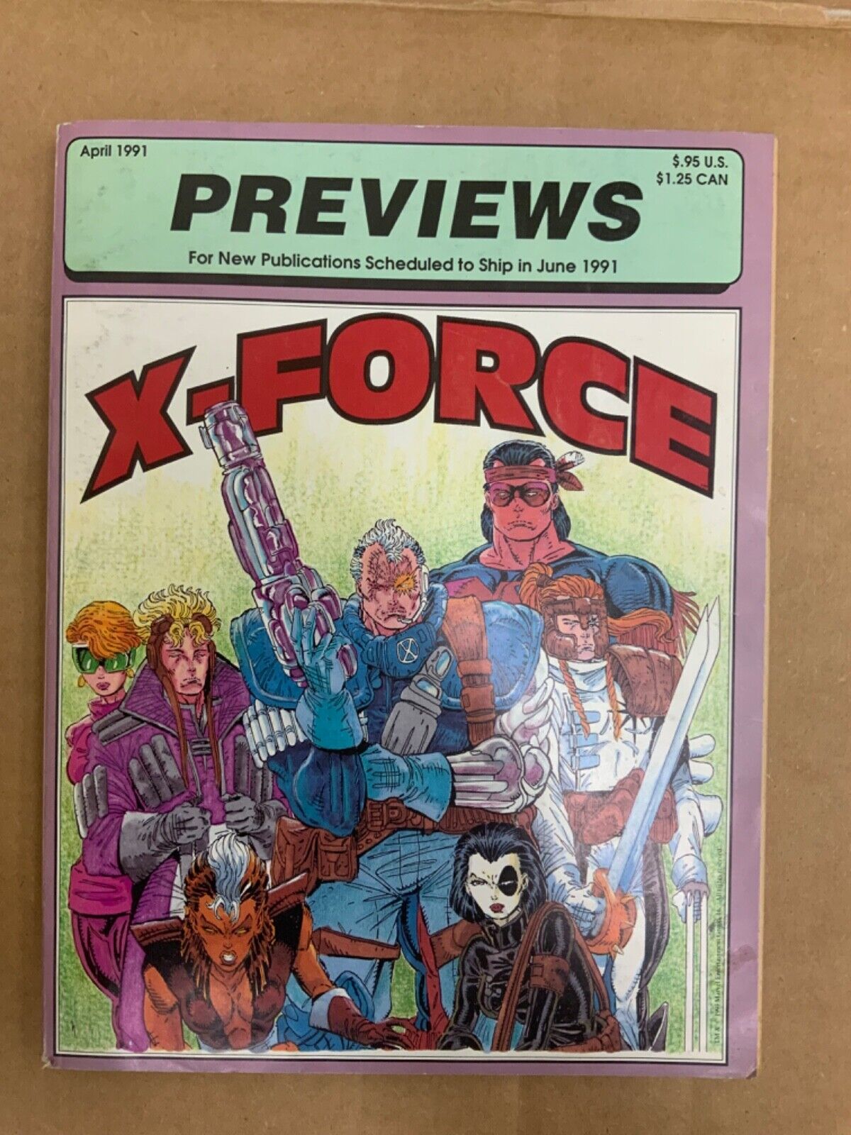 PREVIEWS MAGAZINE April 1991 X-Force and Marvel Cards Insert VF-