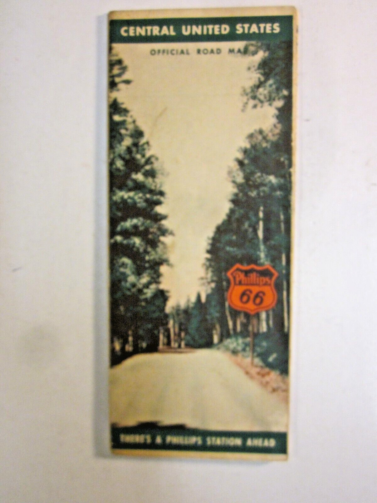 1942 Road Map  Phillips 66  Central United States Michigan Illinois Indiana Tenn