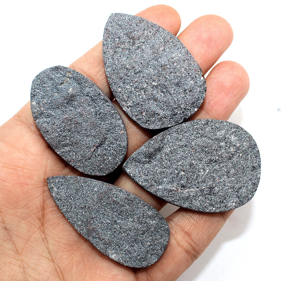 4 Pcs Natural Hematite Raw Face Collectible Druzy Crystal Mineral Reiki Specimen