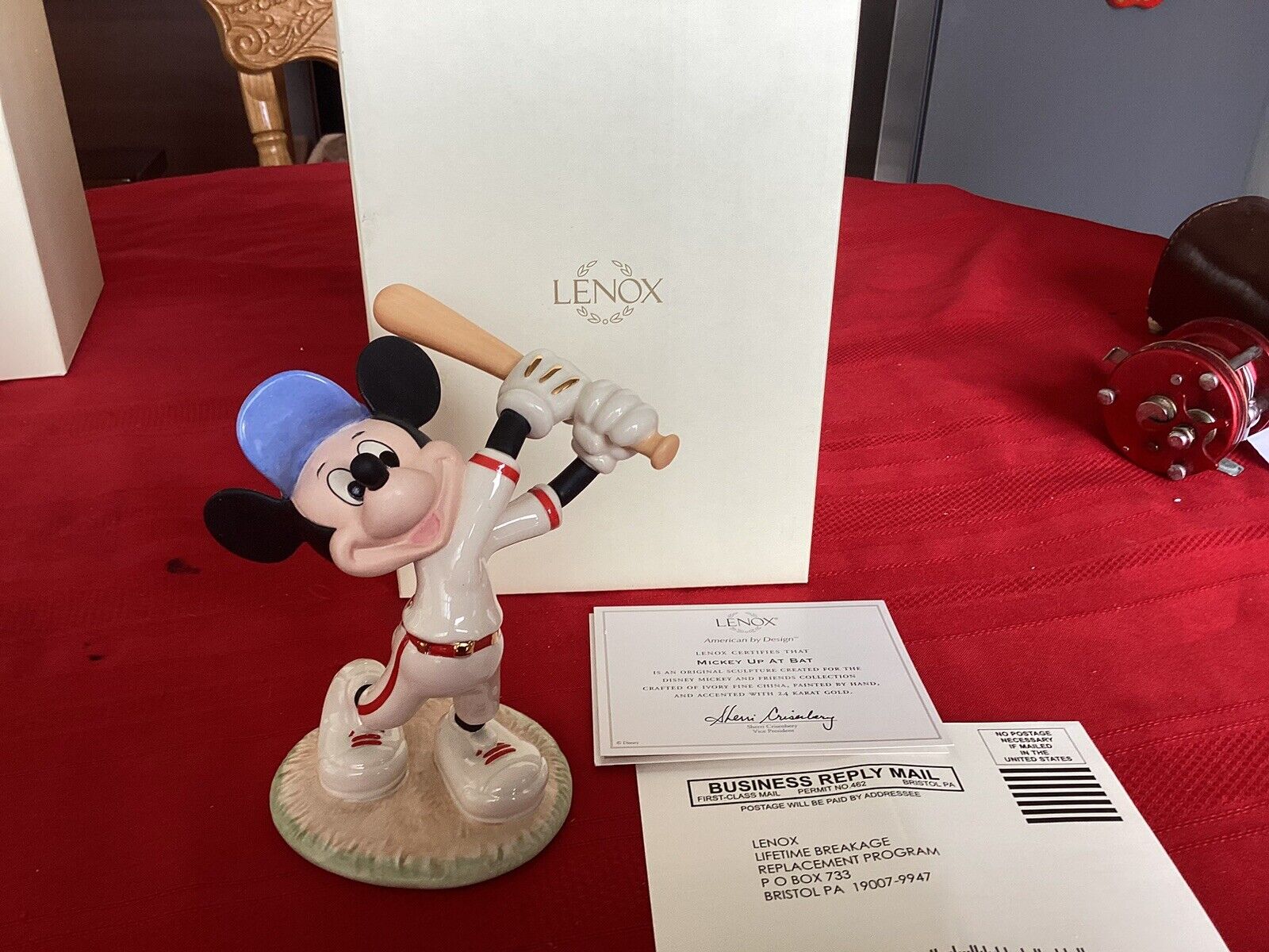 Lenox Disney Mickey Up At Bat Figurine Baseball Mickey Mouse Figure NEW