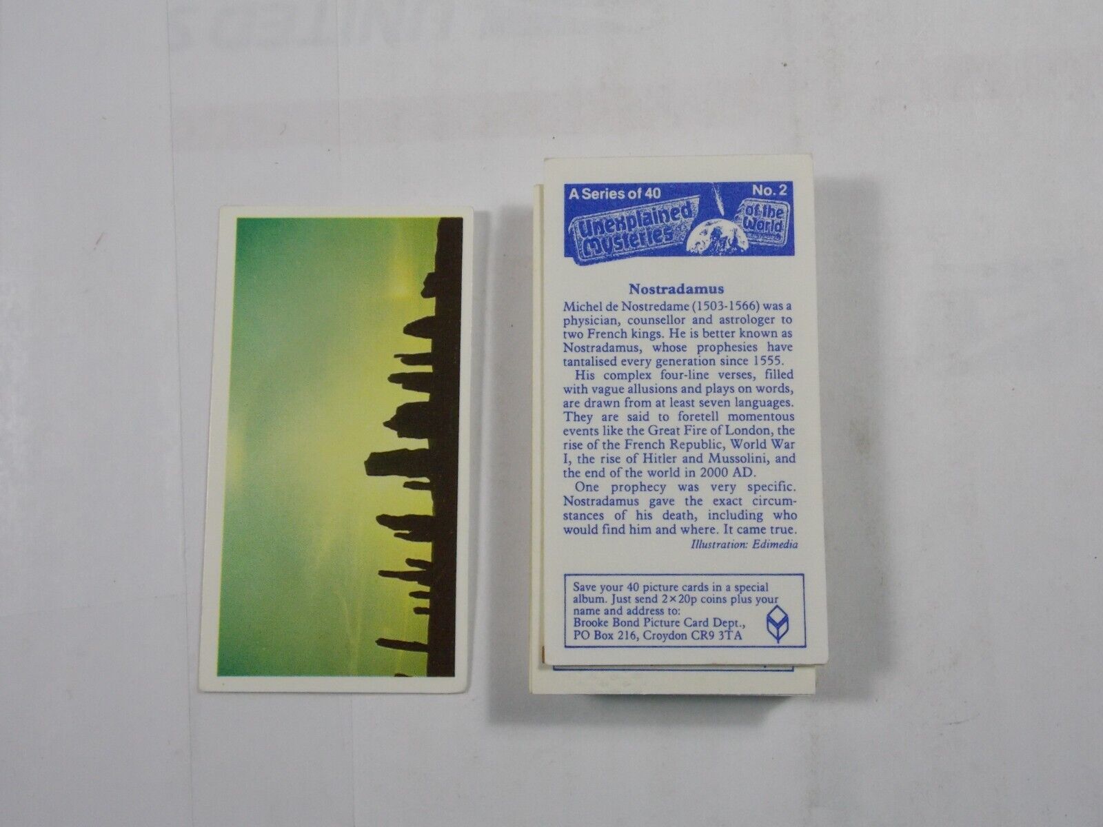 Brooke Bond Tea Cards Unexplained Mysteries 1987 Complete Set 50
