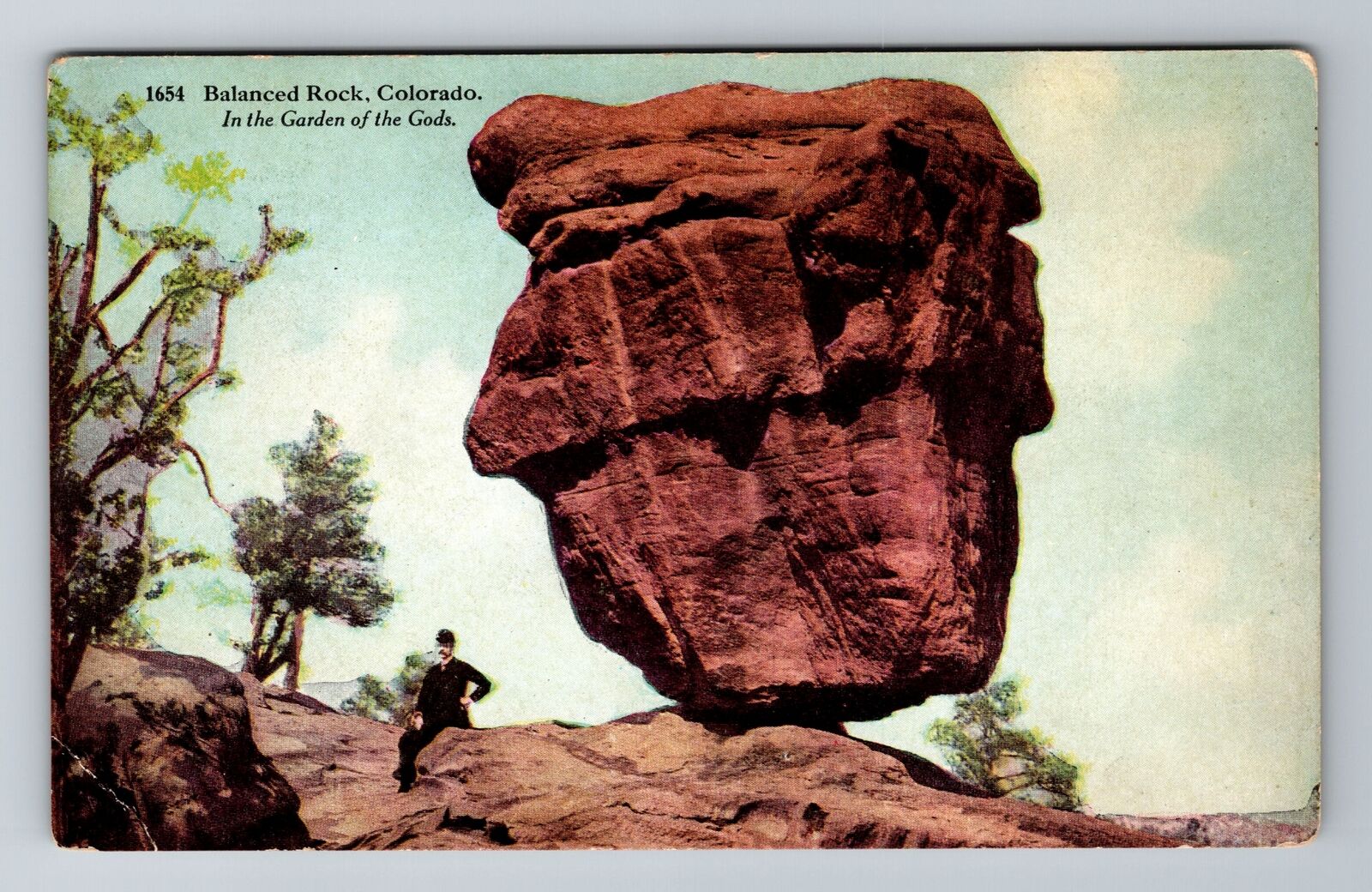 CO-Colorado, Balanced Rock, Antique, Vintage Souvenir Postcard