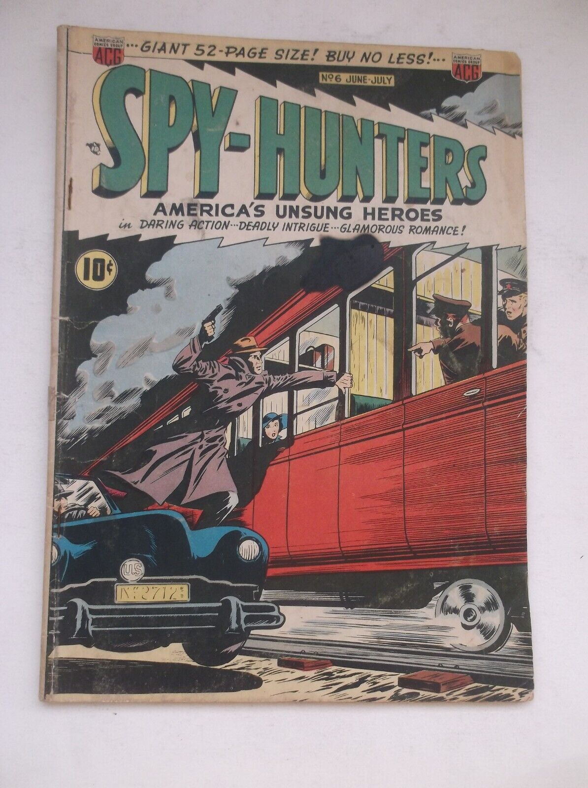 ACG: SPY-HUNTERS #6, HITLER APPEARANCE, 52 PAGES, RARE/HTF, 1950, VG- (3.5)