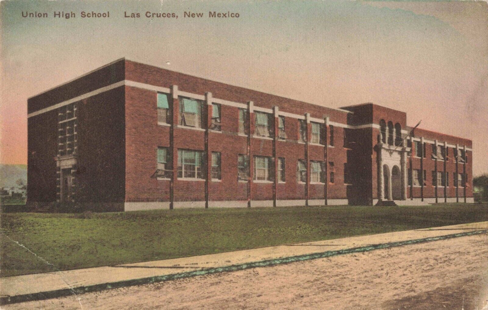 Union High School Las Cruces New Mexico NM Albertype Co. 1926 Postcard