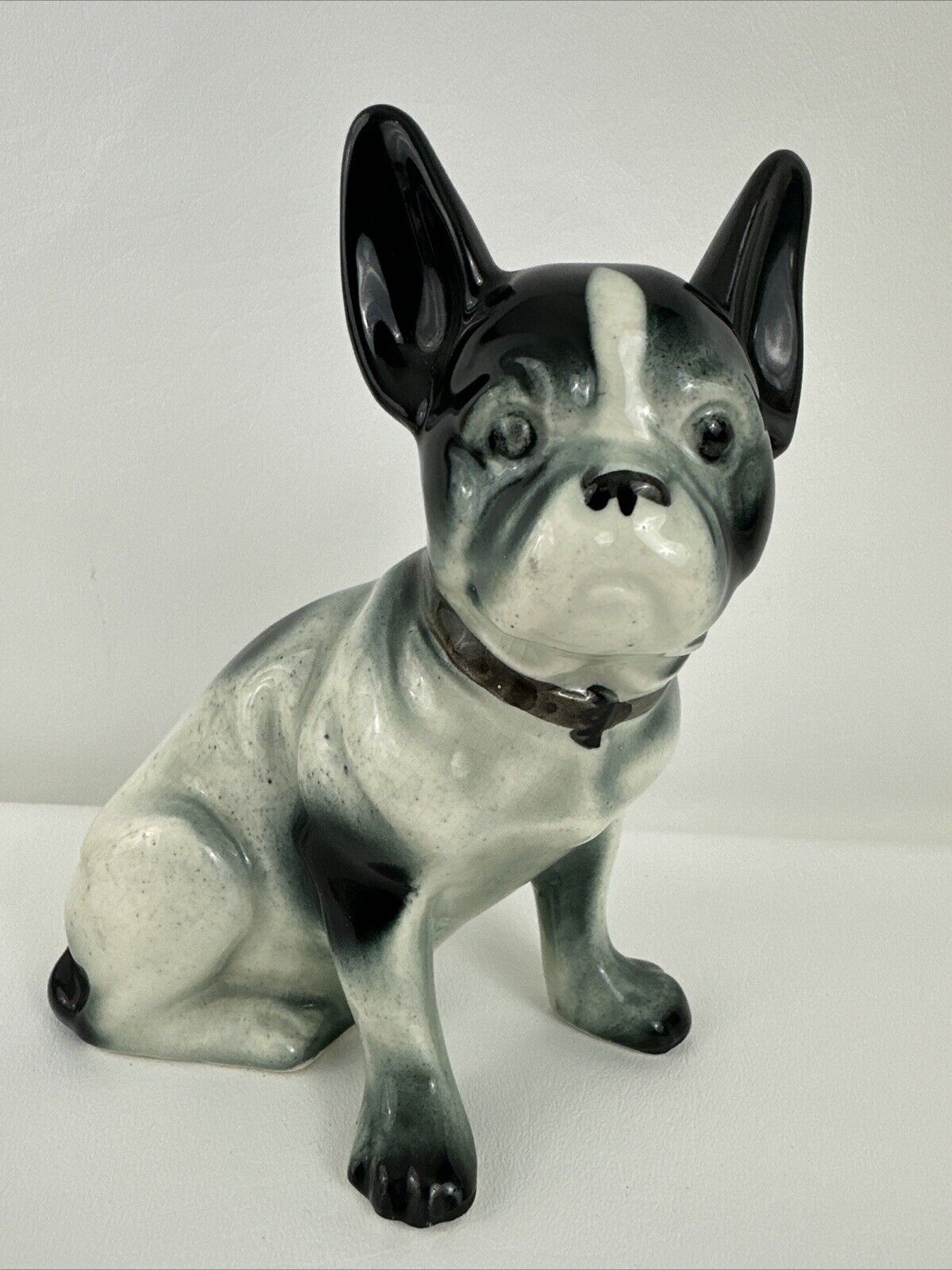 Vtg French Bulldog Porcelain Figurine Wrisley\'s Perfume Bath Salts 1930s