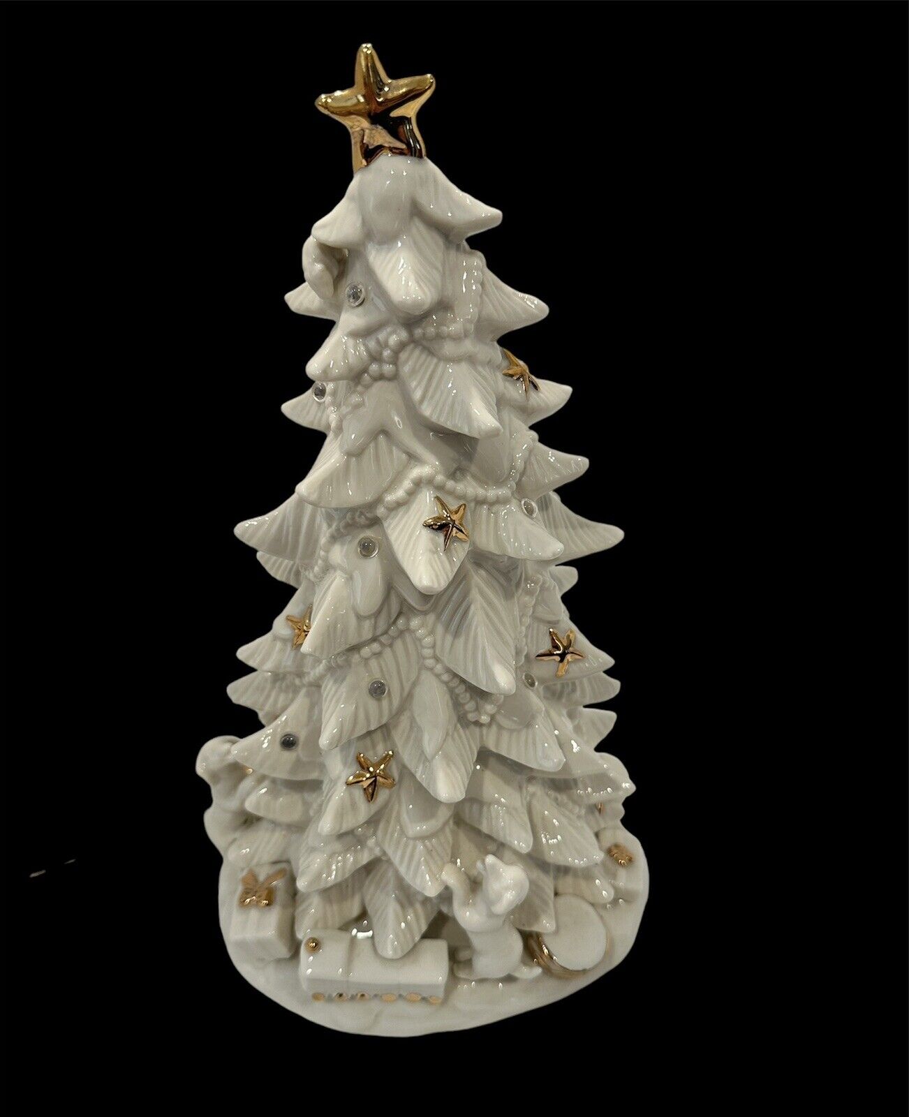 Grandeur Noel White Porcelain Christmas Tree Only Lights Up 2000 EUC Retired