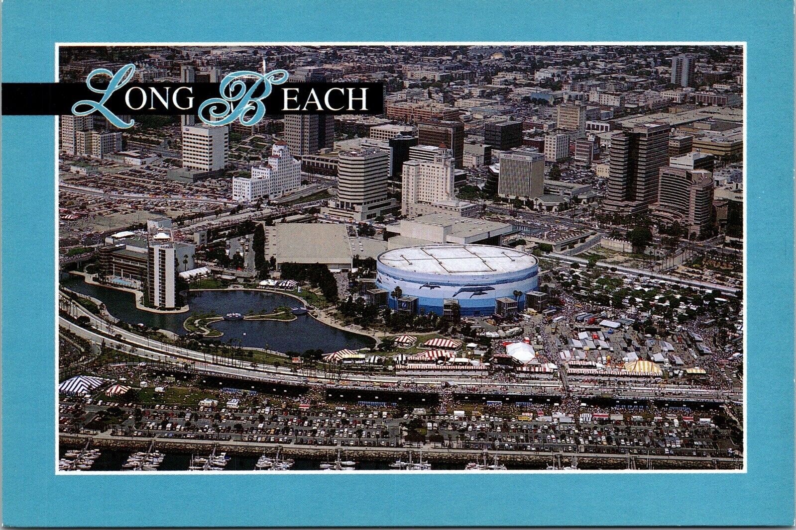Beach California Twenty Miles South Los Angeles Long Beach Chrome Postcard UNP