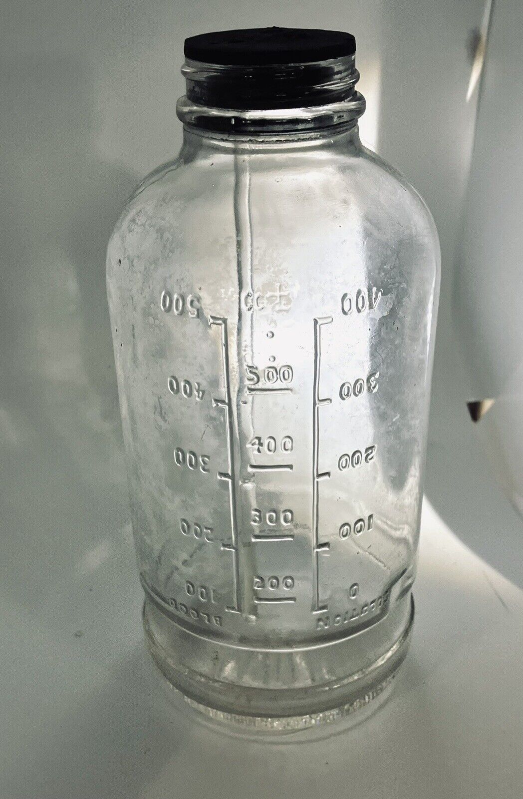 Vintage 1950\'s BAXTER Dextrose Saline Glass Bottle