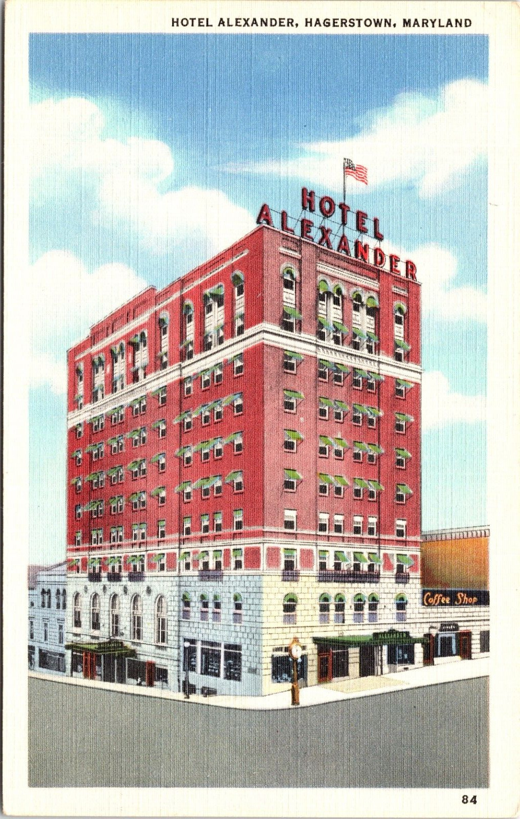 Postcard Hotel Alexander Hagerstown Maryland