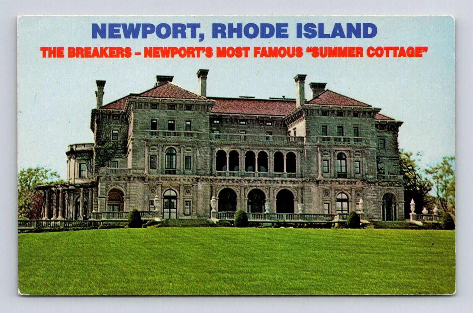 Newport Rhode Island Breakers Summer Cottage Postcard UNP VTG LK Unused Vintage
