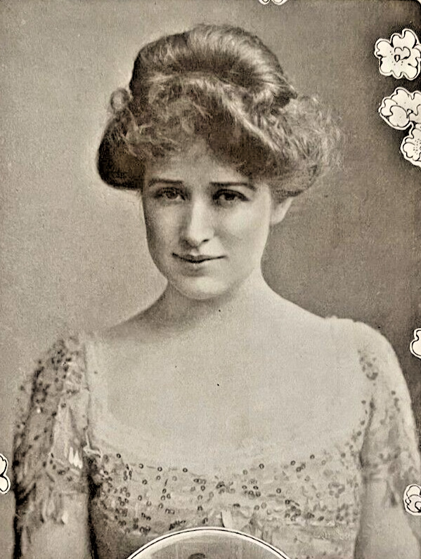 1908 Vintage Magazine Illustration Actress Charlotte Walker