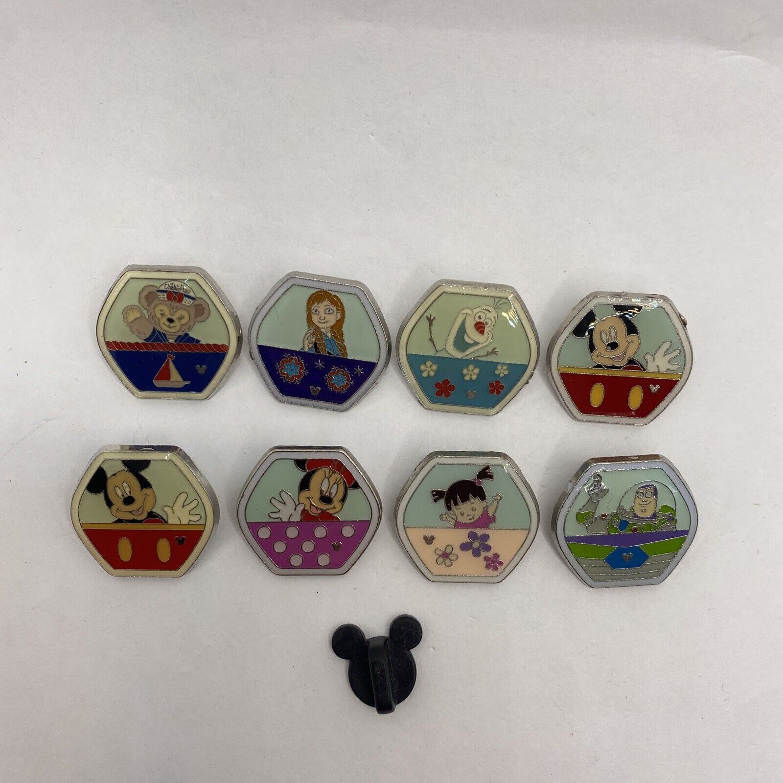 8 2015 Disney Pin Hong Kong Hidden Mickey Buzz Olaf Anna Boo Mickey Minnie Bear