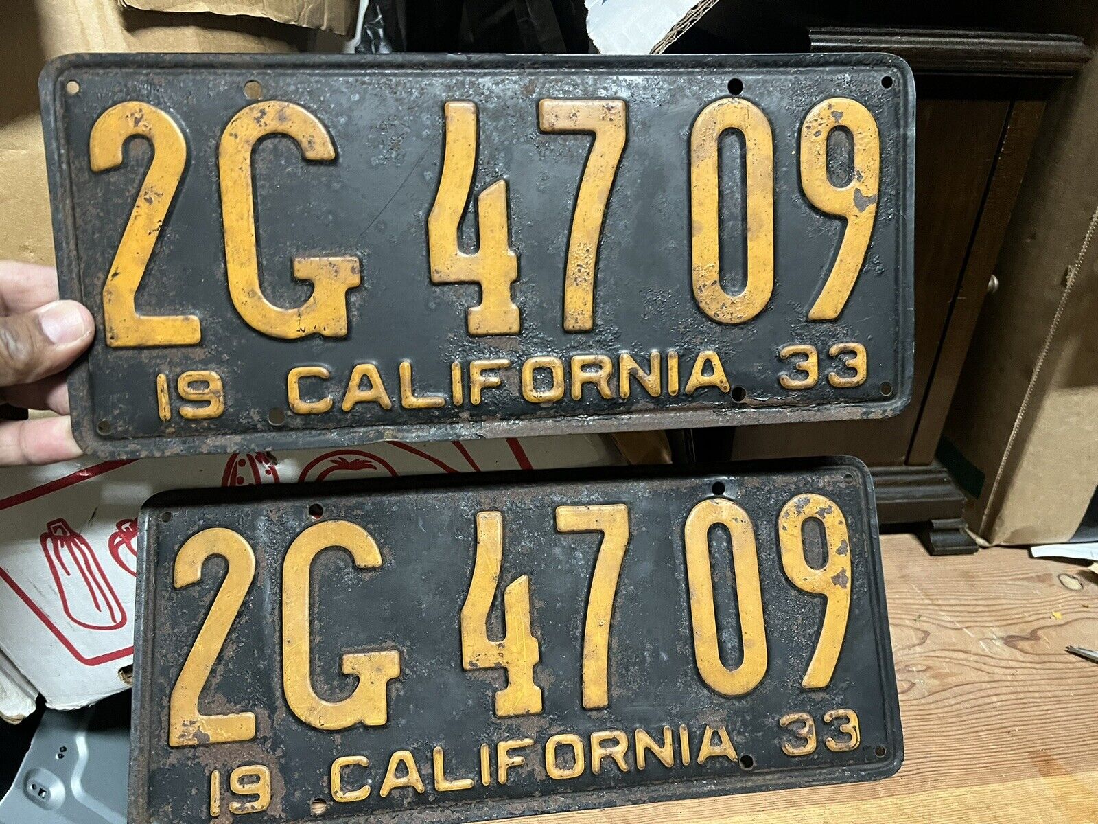 1933 California license plates set vintage 