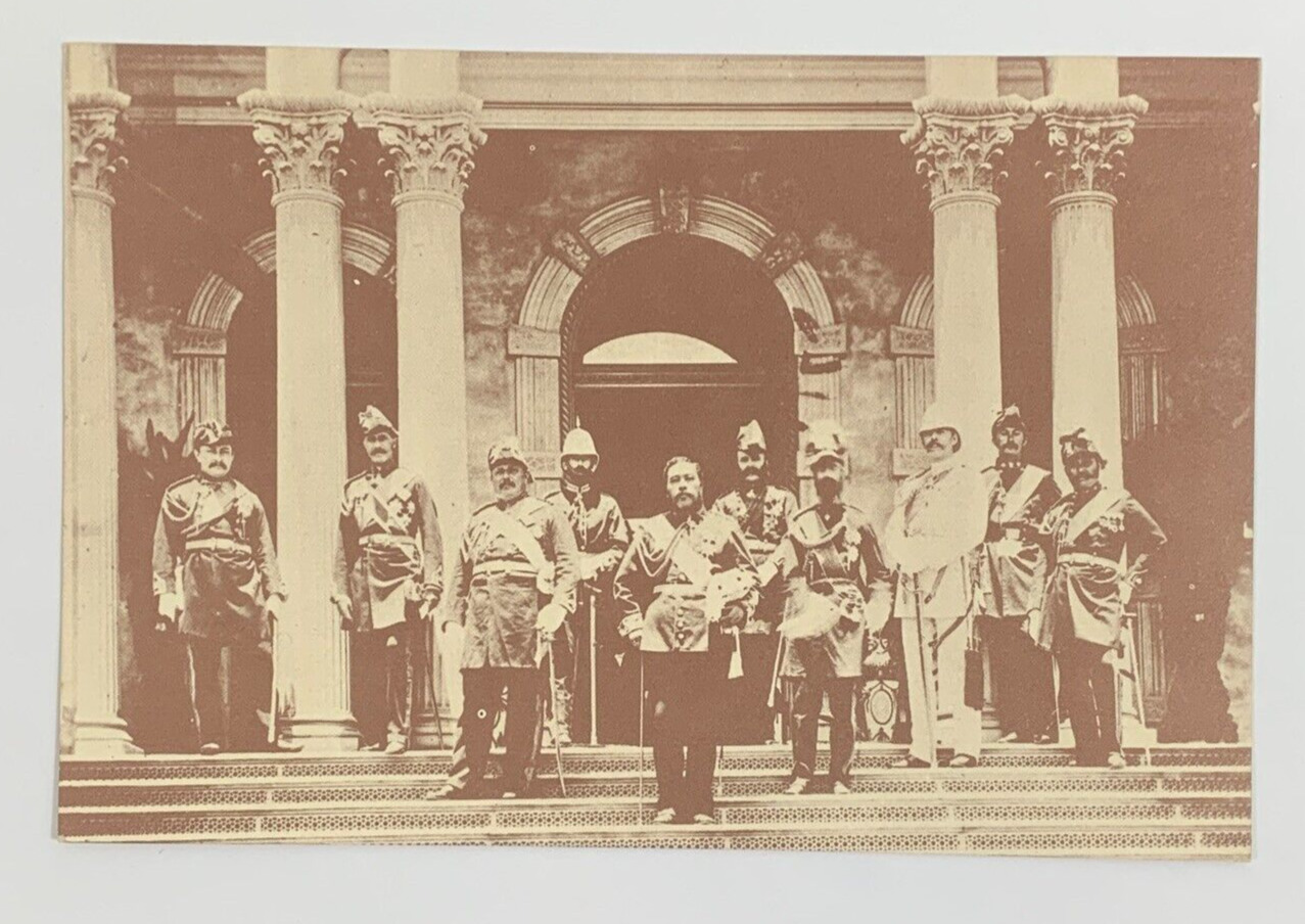 King Kalakaua and Cabinet on the Steps of Iolani Palace Hawaii Postcard