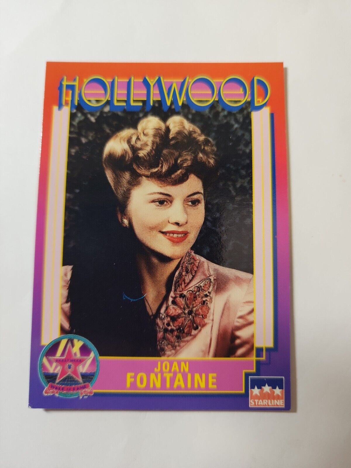 Vintage Joan Fontaine Hollywood Walk of Fame Card # 118 Starline NM corner dings