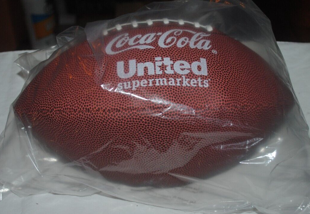 Coca-Cola, United Supermarkets football, mint condition, unused