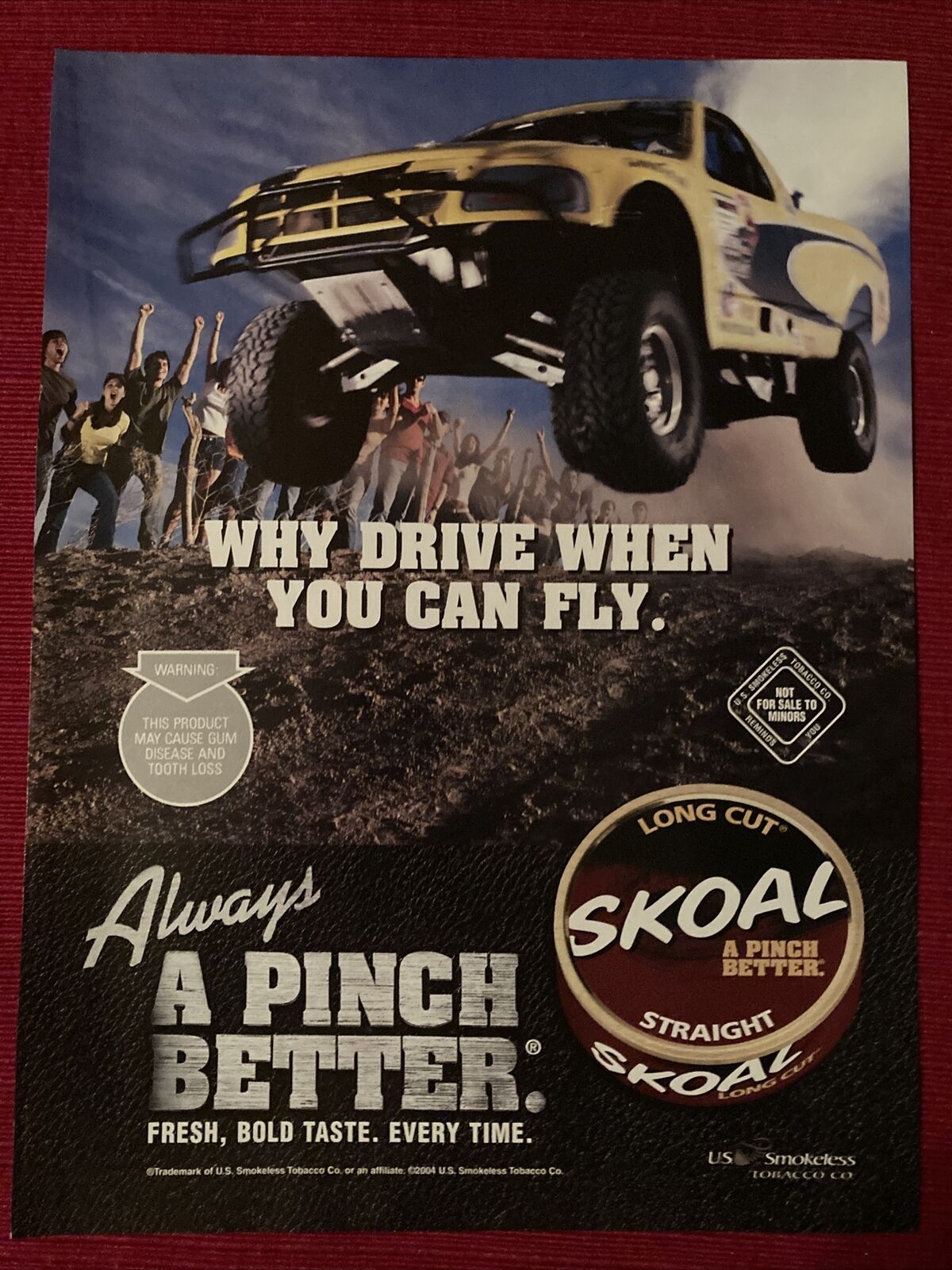 Skoal Long Straight Tobacco Truck Racing 2004 Print Ad - Great to Frame