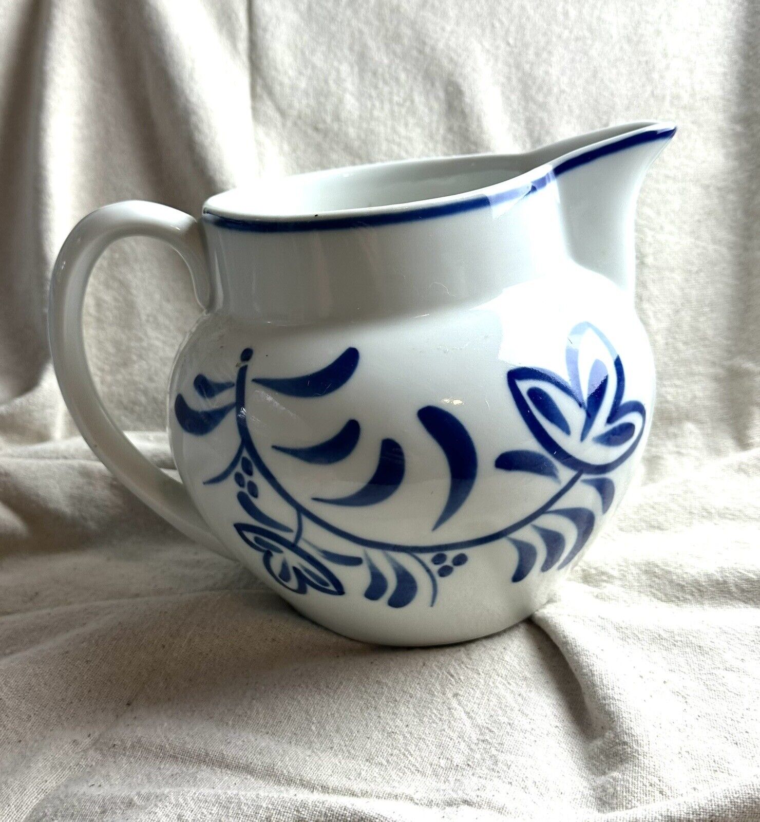 Viana Do Castelo Hand Painted Pitcher, Portugal, preowned, signed Madalena